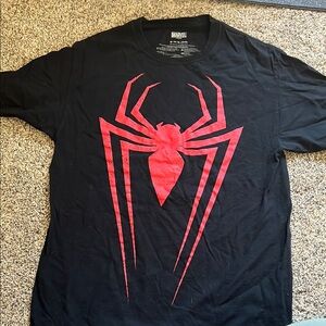 Marvel Men's Black T-Shirt with Red Spider Logo